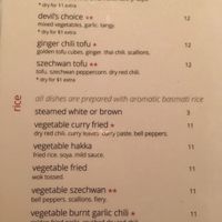 vegan menu 3 at Inchin's Bamboo Garden in Scottsdale