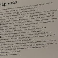 Menu December 2025  at Sap Sua in Denver