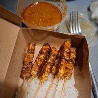 Tempeh sate at Vegemate Bali in Canggu