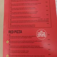 Red pizza at Sorntou in Athens