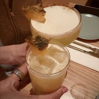 Mezcal pinapple cocktail& piña colada Mocktail   at Jajaja Mexicana in Miami