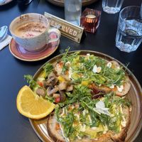 Avocado sourdough and dirty chai with oat milk   at Taara in Royal-leamington Spa