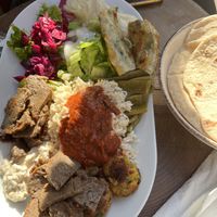 Falafel plate  at Vegan Community Kitchen in Istanbul