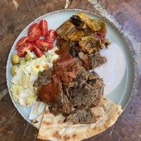 Kebab plate   at Vegan Community Kitchen in Istanbul