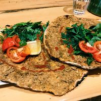 Vegan Lahmacun at Vegan Community Kitchen in Istanbul