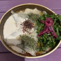 Spinach manti   at Vegan Community Kitchen in Istanbul