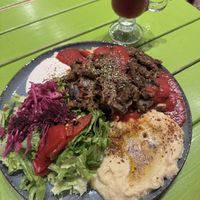 Vegan kebab plate - soooo good!   at Vegan Community Kitchen in Istanbul