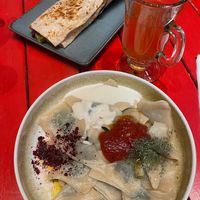 Dürüm & Manti + tea at Vegan Community Kitchen in Istanbul