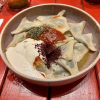 Homemade Manti  at Vegan Community Kitchen in Istanbul
