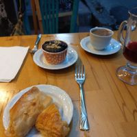 Baklava and muffin at Vegan Community Kitchen in Istanbul
