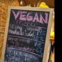 Menu of the day. at Vegan Community Kitchen in Istanbul