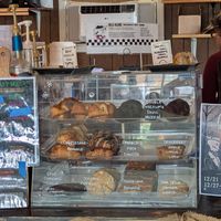 Display case (peep the double chocolate skull muffin) at Mr. Tombstone's Coffee Emporium in Marietta