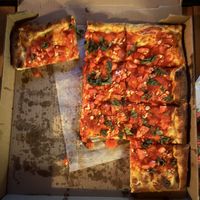 Sicilian cheeseless margherta pie    at Wally's Restaurant & Pizzeria in Hawley