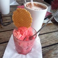 icecream and soy hot chocolate at Cafe Kaiserbau in Stuttgart