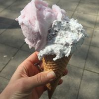 Lucky me - they had coconut chocolate and amarena oat icecream that day!! at Cafe Kaiserbau in Stuttgart