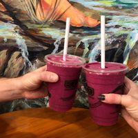 Pitaya Plus smoothie with ginger & mint. So refreshing and not too sweet. at Rainbow Bridge Natural Foods in Ojai