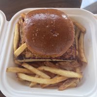Kids Vegan tofu Frita with shoestring fries   at Yuma Fritas in Rochester