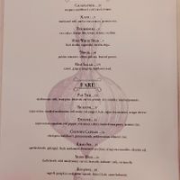 The menu at Small Batch in St Louis