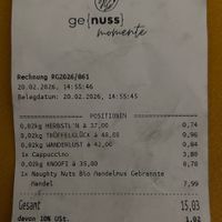 bill  at Genussmomente  in Linz