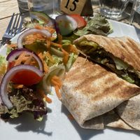 Haggis wrap at Abbey Cottage Tearoom in New Abbey