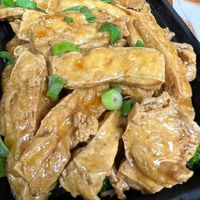 Several different tofu sauces/marinades  at First Wok in Yonkers