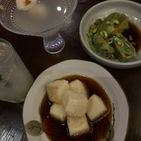 Vegan gyoza ant the agedashi tofu  at Birdman Ramen in Chicago