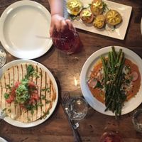appetizers. deviled potatoes, asparagus dish, & quesadilla  at Modern Love in Omaha