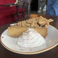 Pumpkin cheesecake with perfect whipped cream  at Modern Love in Omaha
