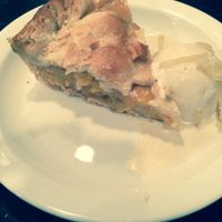 Vanilla Bean Peach Pie with Ginger Ice Cream at Modern Love in Omaha