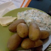Potatoes & Sour cream, so good! at Suess and Vegan in Winterthur