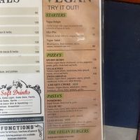 Menu  at Bugattis in Cape Town