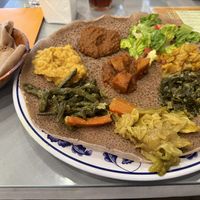 Millennium with GF injera  at Rahel's Vegan Cuisine in Los Angeles