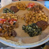 Meat and veggie combo for two at Rahel's Vegan Cuisine in Los Angeles