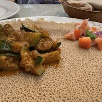 Zucchini stew  at Rahel's Vegan Cuisine in Los Angeles