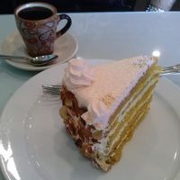 mango cake at Rahel's Vegan Cuisine in Los Angeles