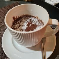 Vegan hot chocolate with coconut milk at Caffè & Caffè in Como