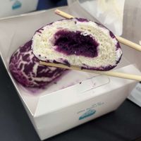 purple yam bun!!!!!  at Mr. Wu Dim Sum in New York City