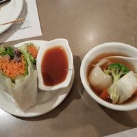 spring roll & wonton soup at Yuan in Montreal