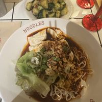 Noodles and cucumber salad   at Summer Dumpling in London