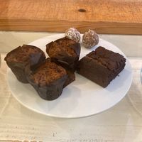 Energy balls on the back are vegan at The Little Big Cafe in Madrid