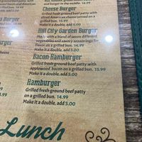 Menu item for garden burger   at Hill City Café in Hill City