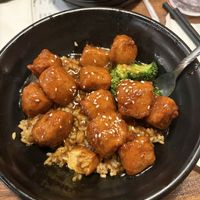 Impossible sesame chicken bowl with fried rice  at Eatabowl in Mooresville