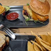 Chicken & Chorizo Burger at Dice Board Game Lounge in Portsmouth
