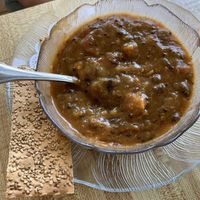 Vegan Chili (quinoa & sweet potato(?)) Special 😋  at Green Cuisine Restaurant in Stone Harbor