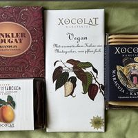 chocolate bars, chocolate jelly, "cat tounges"  at Xocolat Mariahilf in Wien