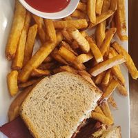 Vegan Ruben. New fries are good at True BBQ and Whiskey Bar in Munster
