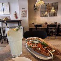 Lemonade and banh mi tofu  at Be Banh Mi - Es Vietnam in Madrid