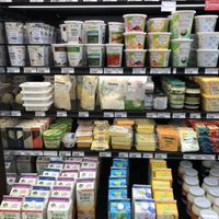 Some of the vegan options  at Aliments Merci - Jean-Talon in Montreal