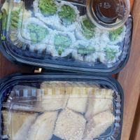 brocolli roll and vegan agedashi tofu   at Katsumi Sushi in Berkeley