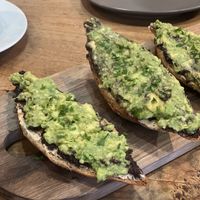 Bread with humus, avocado and olive tampenade  at Fornaccio in Chefchaouen